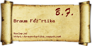 Braum Fürtike névjegykártya